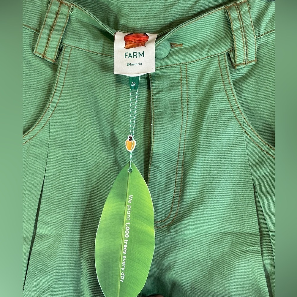 FARM Rio Green Wide Leg Pants - Picture 3 of 9